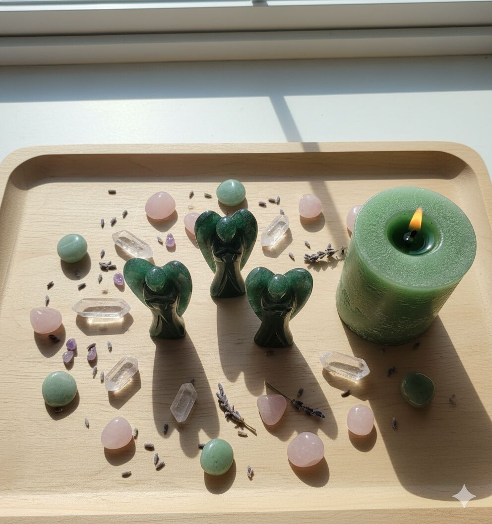 2 Inch Natural Green Jade Gemstone Angels