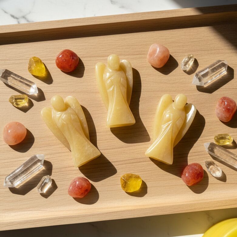 2 Inch Natural Yellow Aventurine Gemstone Angels