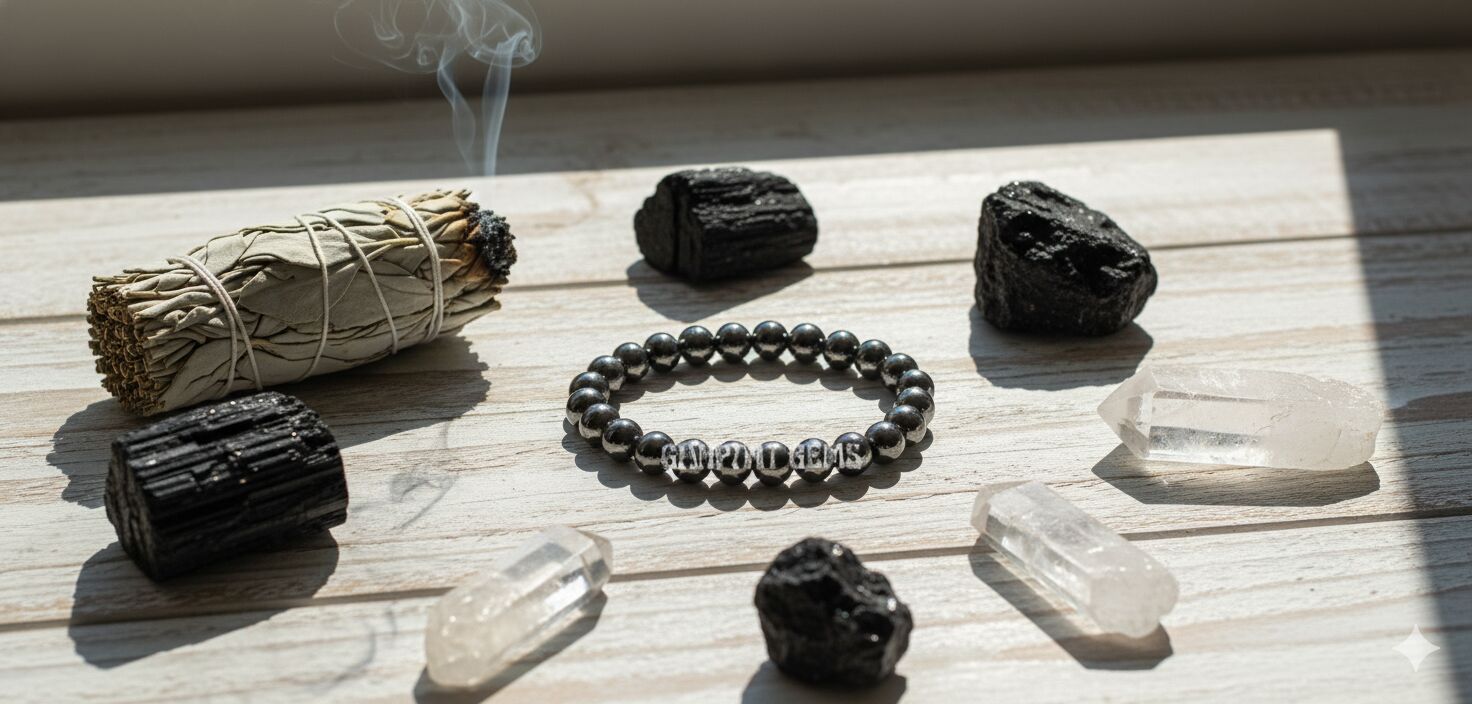 8mm Magnetic Hematite Beaded Bracelet