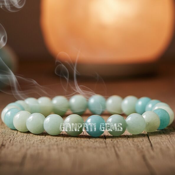 8mm Natural Amazonite Beaded Bracelet