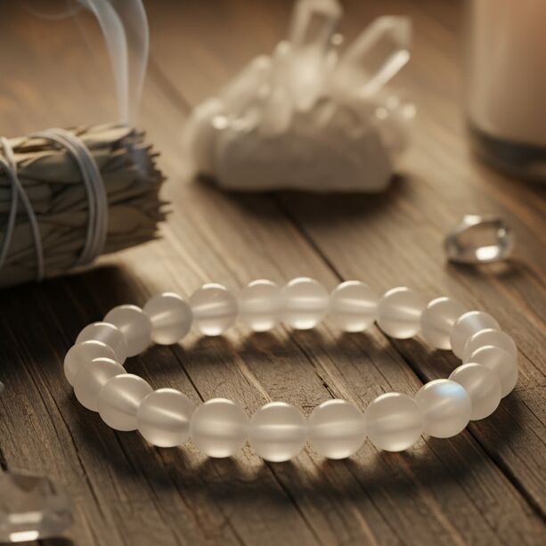 8mm Selenite Beaded Bracelet
