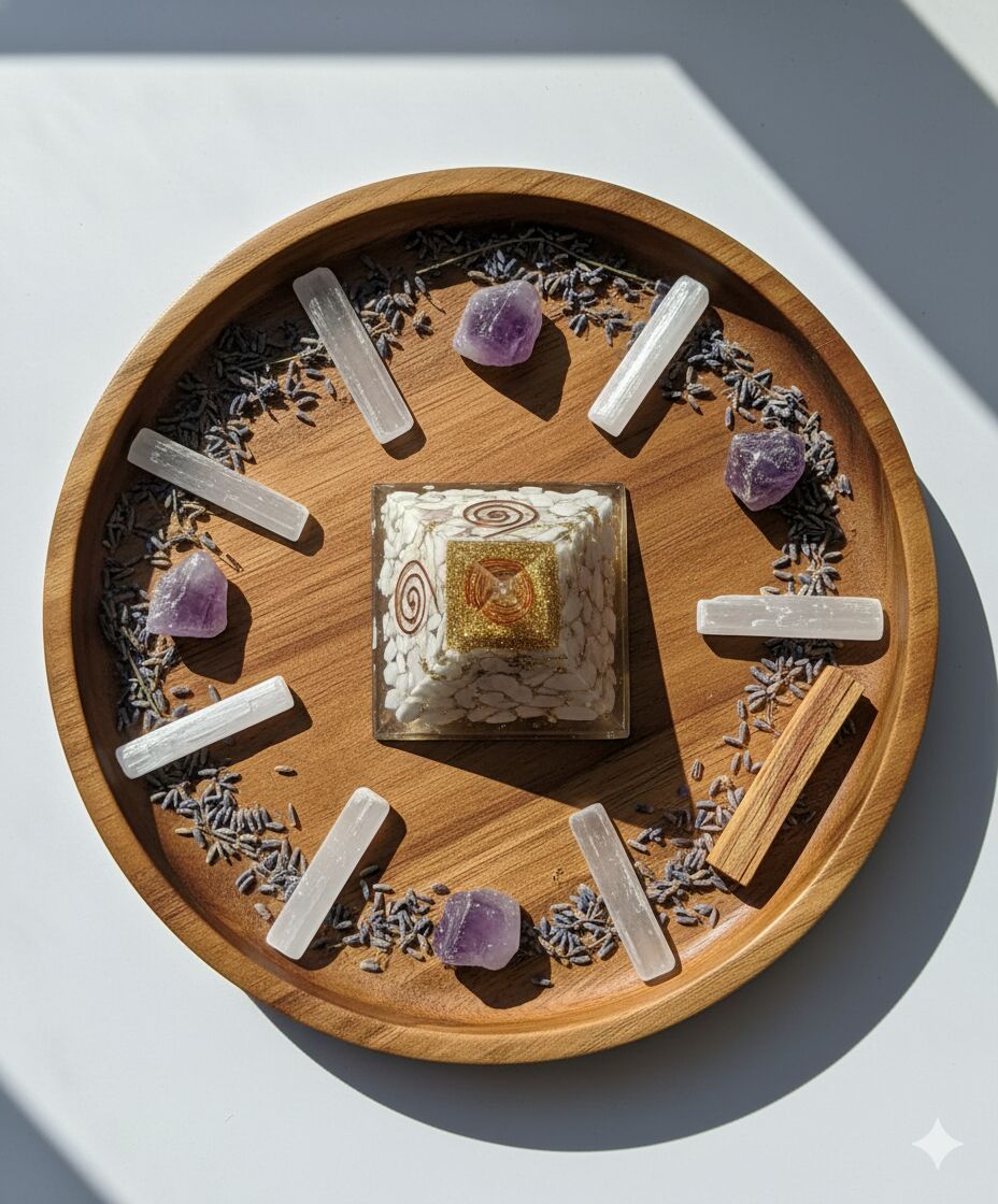 Stress Relief Calmnes Sleep Aid Howlite Orgonite Pyramid