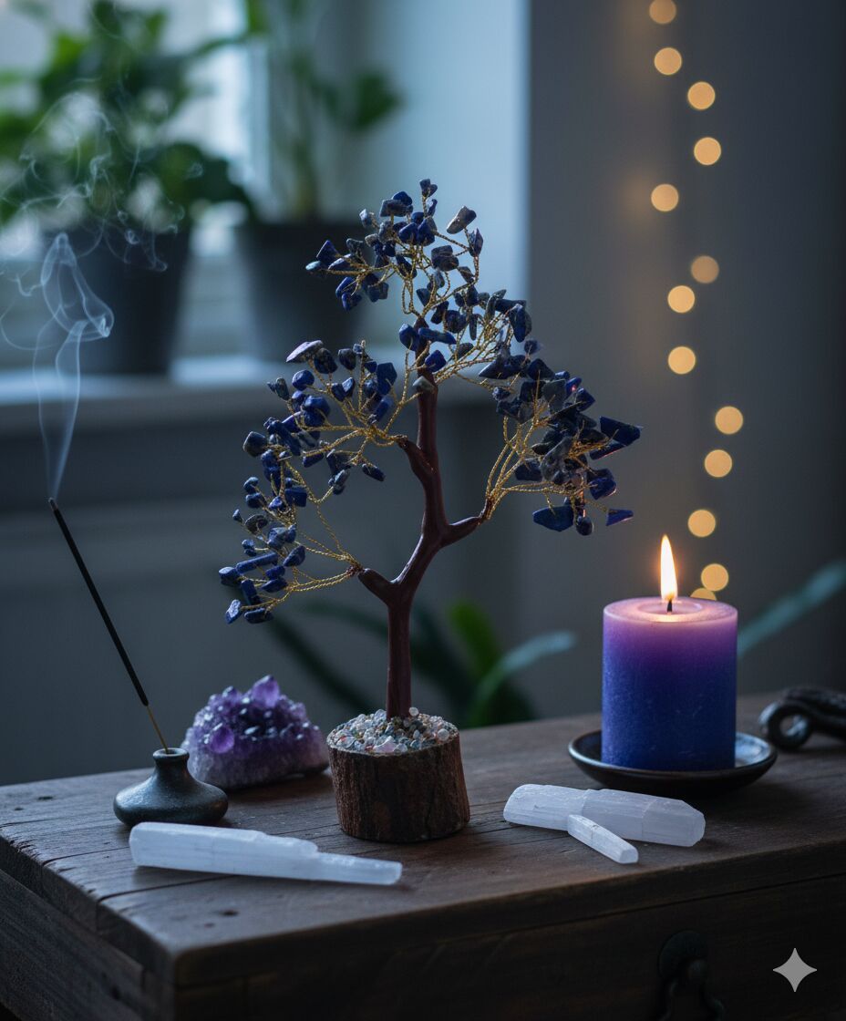 Wisdom Communication Spiritual Feng Lapis Lazuli Crystal Tree