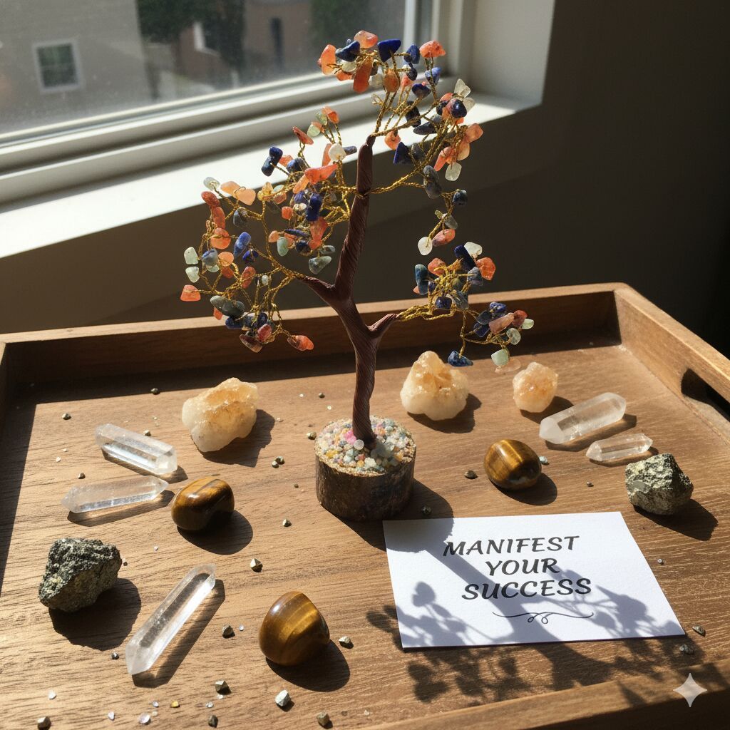 150 Beads Focus multi-gemstone Career Growth Crystal Tree