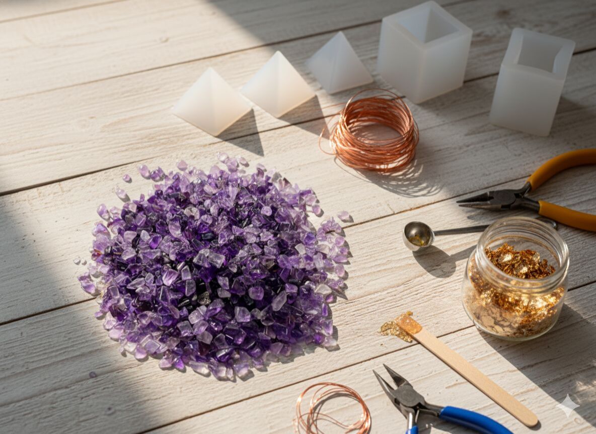 Wholesale Natural Amethyst Polished Crystal Chips | Spiritual Healing, Stress Relief, Orgone & Resin