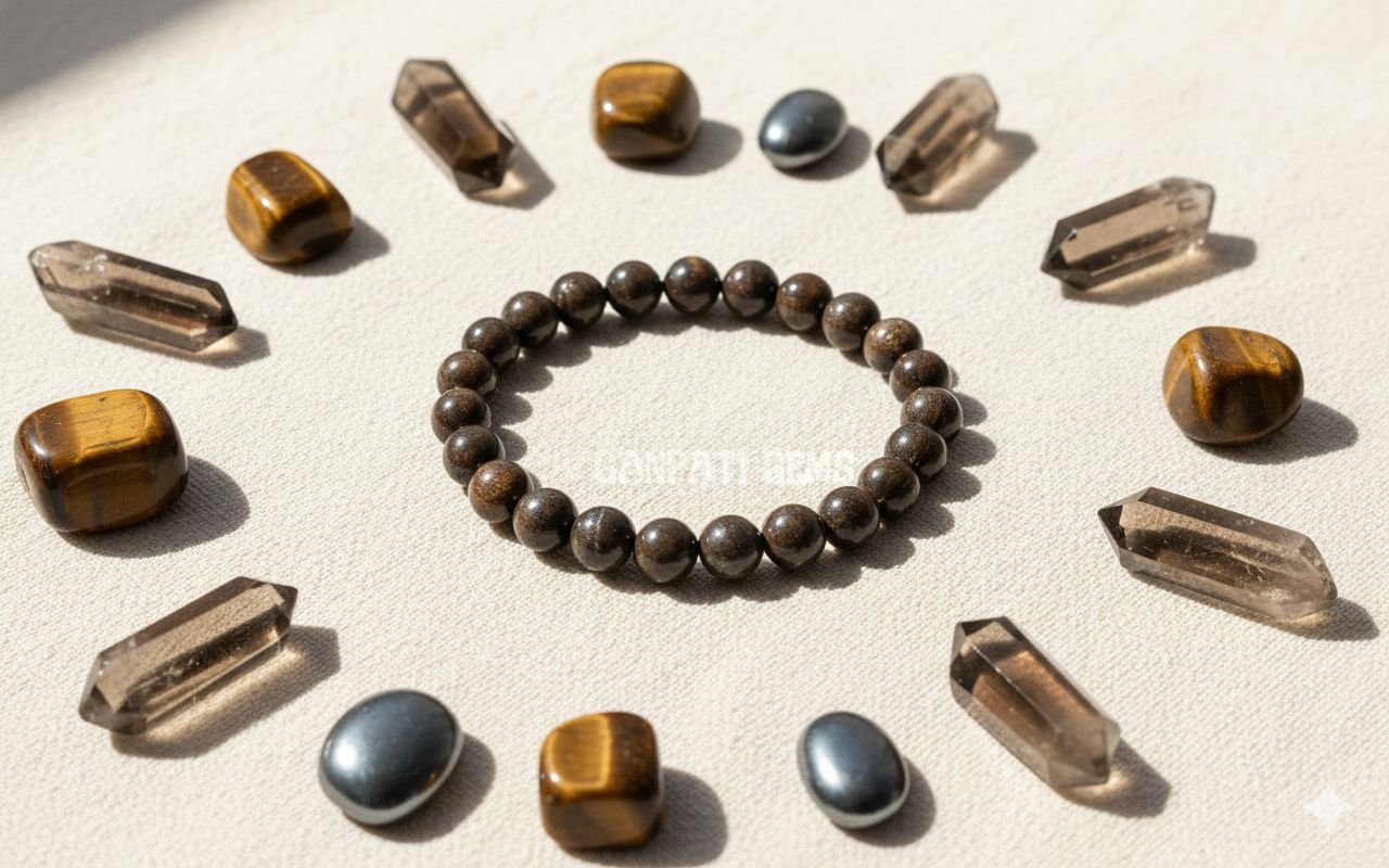 8mm Natural Bronzite Beaded Bracelet
