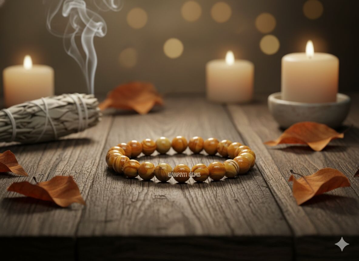 Natural Camel Jasper Beaded Bracelet