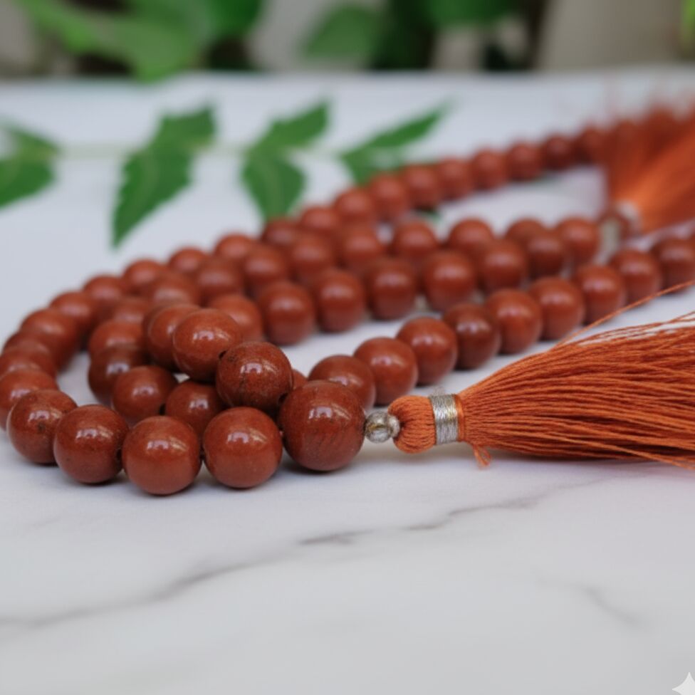 Grounding Endurance Natural Red Jasper 108 Beads Japa Mala