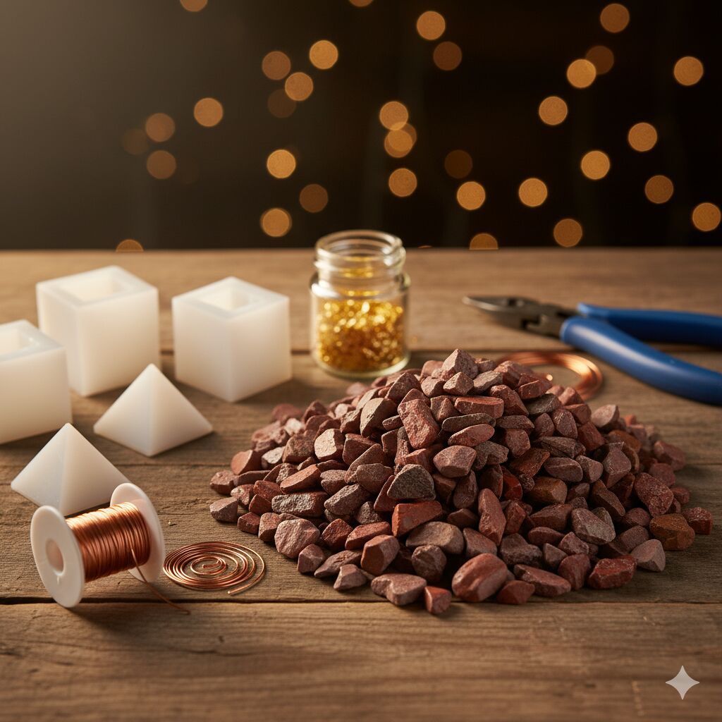 Natural Red Jasper Polished Crystal Chips