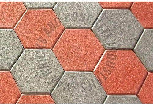60mm Orange Concrete Hexagonal Paver Block