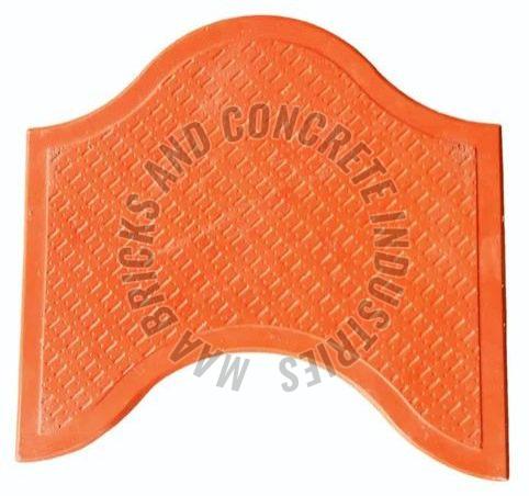 60mm Orange Wave Concrete Paver Block
