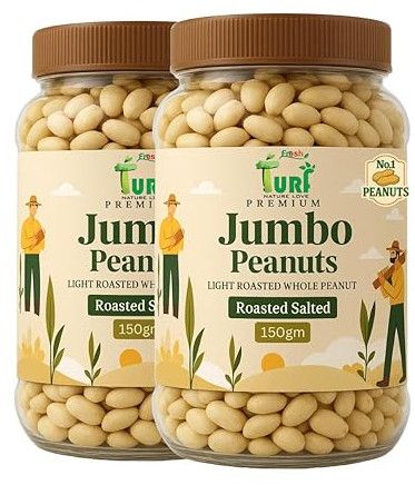 Turf Fresh Jumbo Roasted Salted Peanuts – Export Quality ( 150g X 2 Pack )