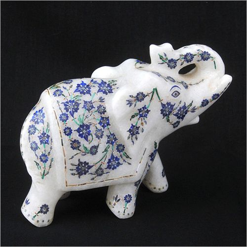 Marble Inlay Elephants, Color : Multicolor for Home Decor