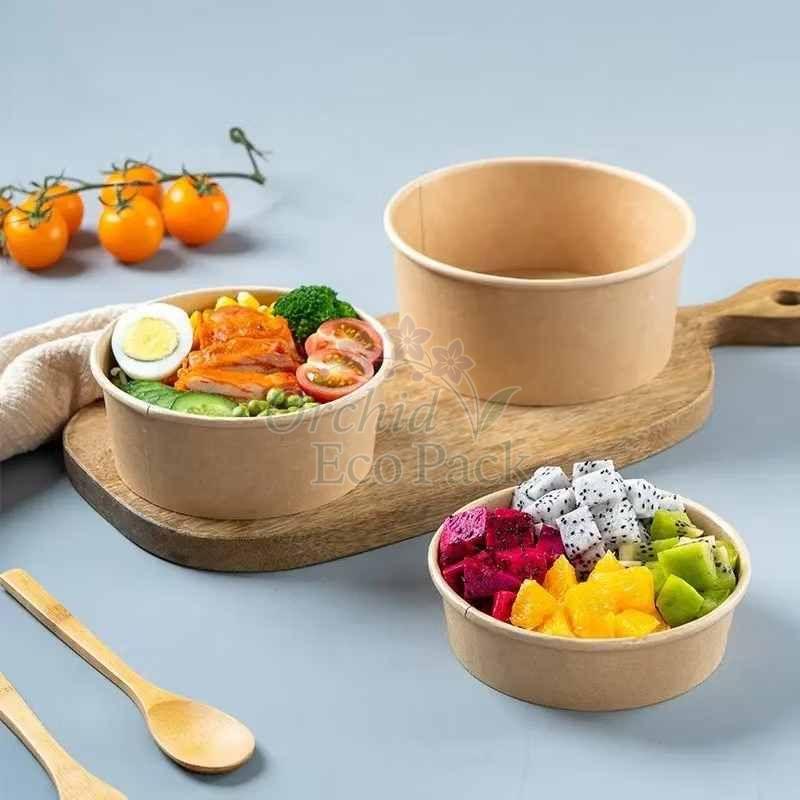750ml Round Kraft Paper Salad Bowl
