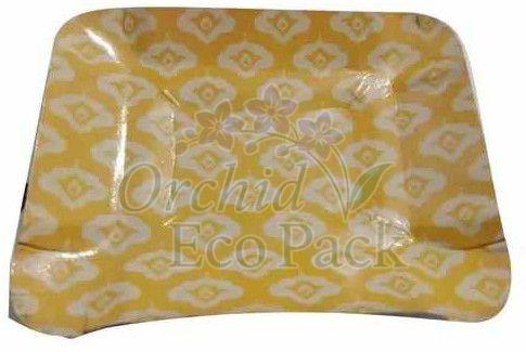 Printed Kraft Paper Snack Plate, Color : Brown