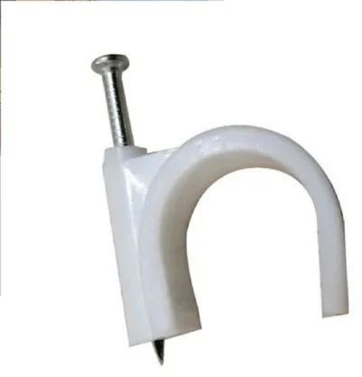 UPVC Single Nail Cable Clip, Color : White