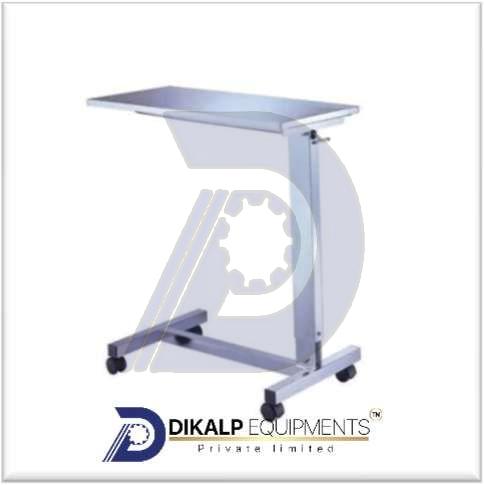 Stainless Steel Hospital Overbed Table, Color : Silver