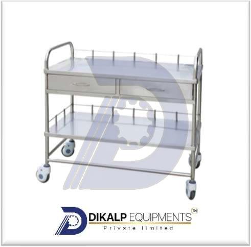 Stainless Steel Laparoscopic Monitor Trolley, Color : Silver