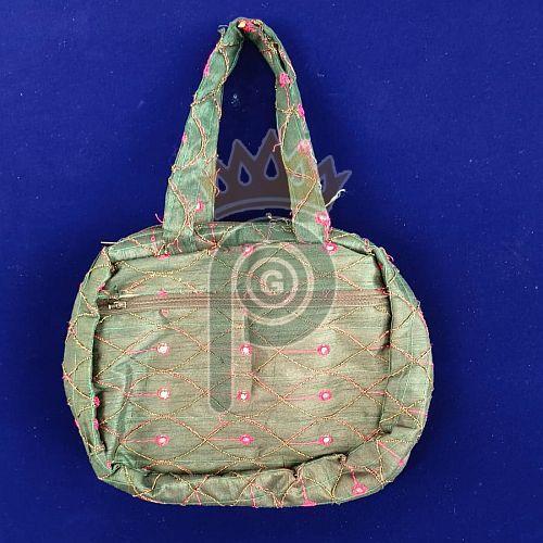 Floral Cotton Embroidered Fancy Handbag, Color : Assorted