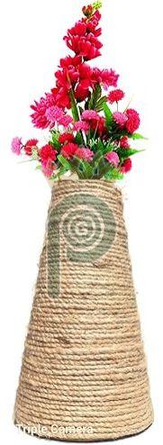 Handicraft Jute Flower Vase, Color : Brown for Home Decor