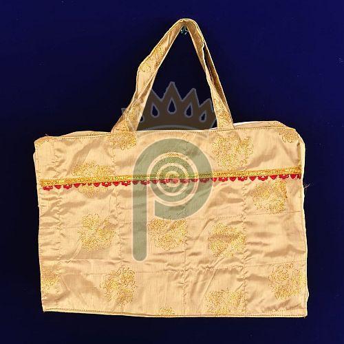 Handmade Golden Silk Tote Bag for Everyday Use