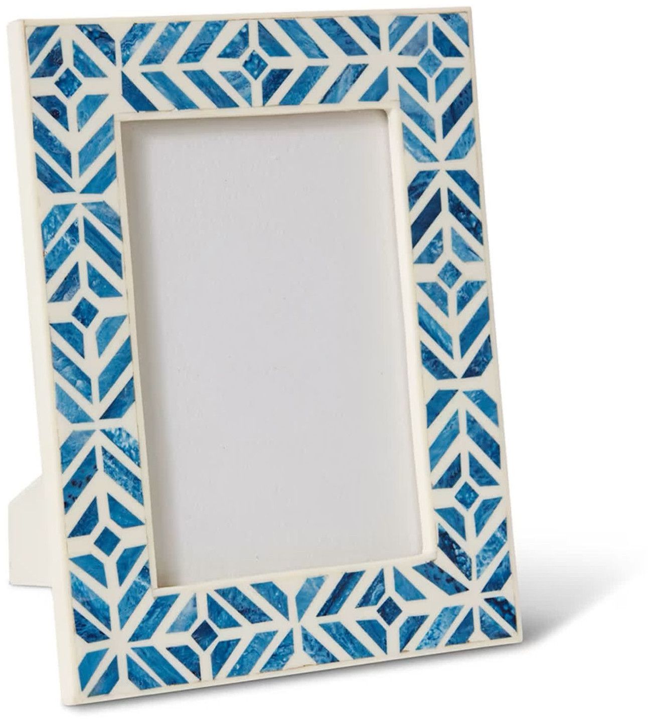 Blue Chevron Resin & Bone Inlay Photo Frame