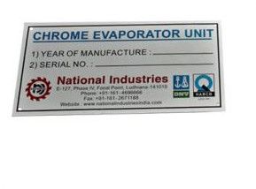 Custom Industrial Anodized Aluminum Label, for Machinery & Equipment