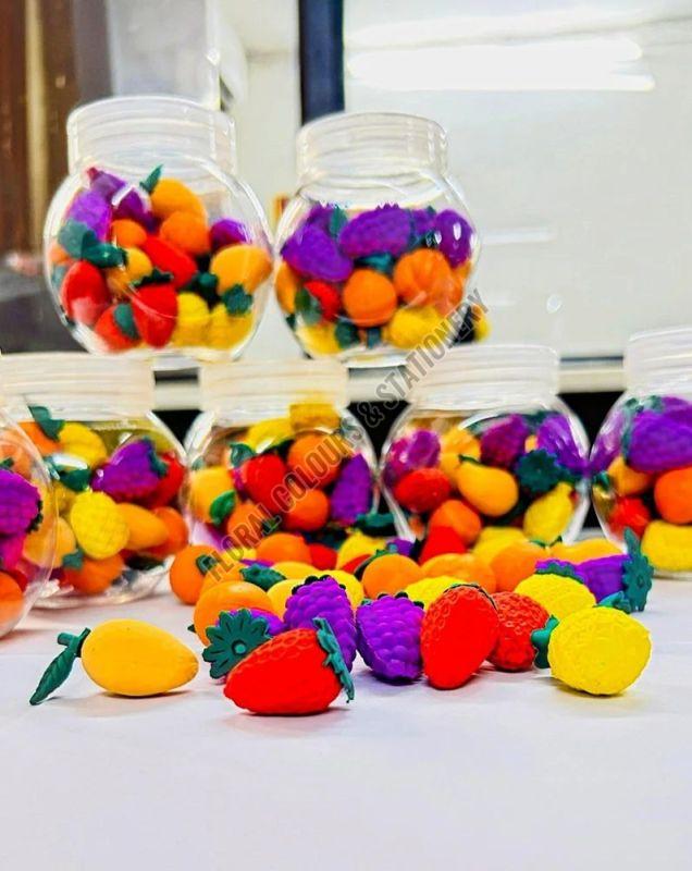 3D Fruit Rubber Eraser Jar