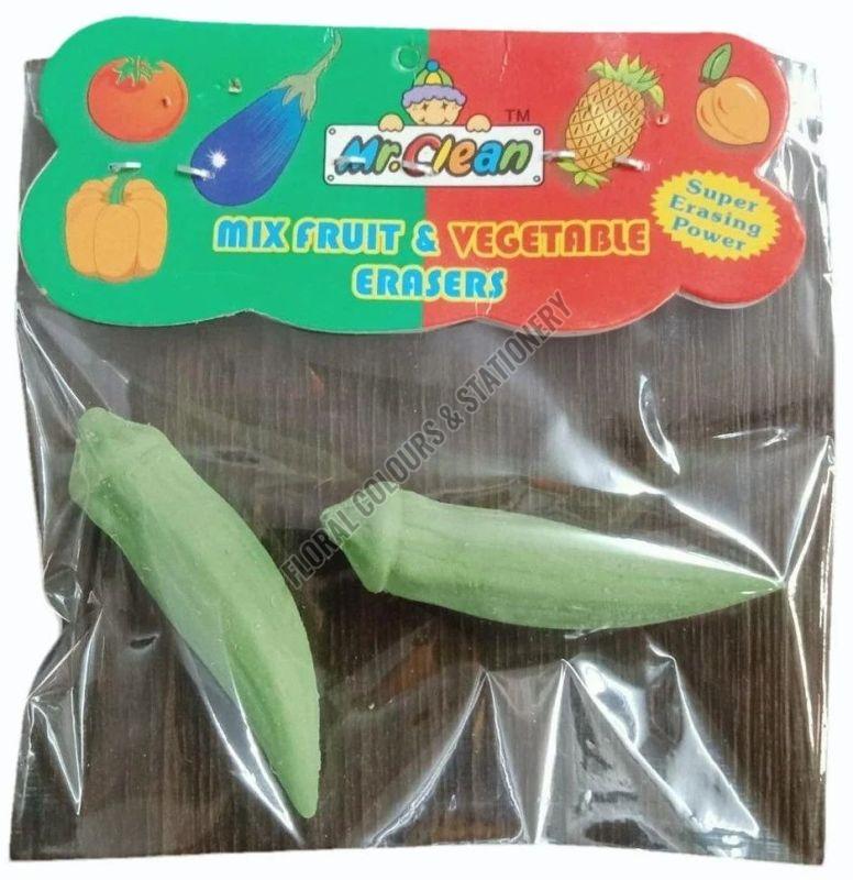 3D Okra Rubber Eraser Set