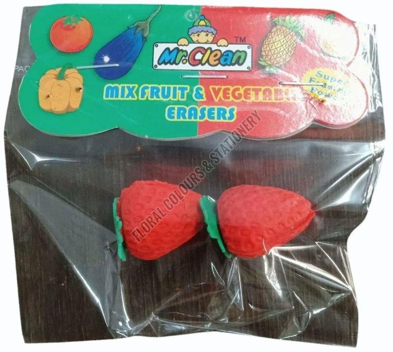 3D Strawberry Rubber Eraser Set