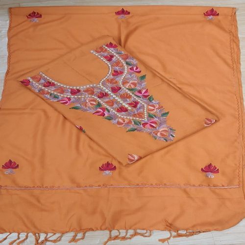 Ladies Mirror Neck Woolen Embroidery Suit