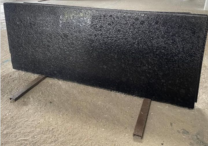 Leather Black Granite Slab