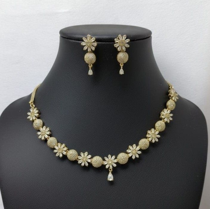 Luxury Dual-Tone Necklace & Earrings Set