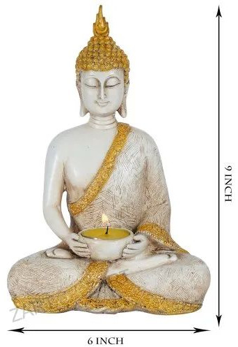 Color Coated Resin Diya Samadhi Buddha Statue, Color : Multicolor