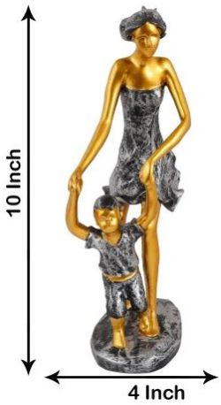 Color Coated Polyresin Mother And Child Showpiece, Color : Multicolor