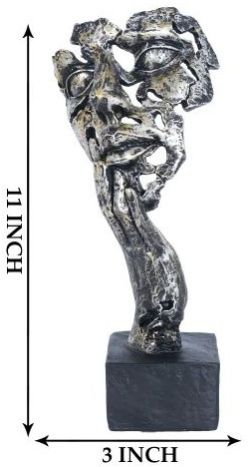 Color Coated Polyresin Antique Texture Men Showpiece For Decoration