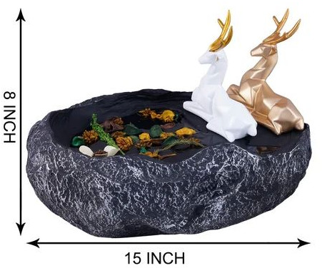 Color Coated Polyresin Deer Water Pond, Color : Multicolor