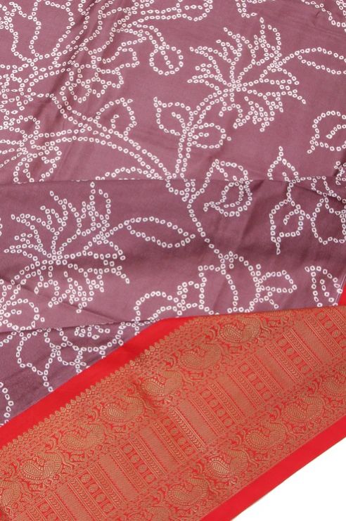 Women Onion Pink Bandhani Silk Saree With Kanchi Border