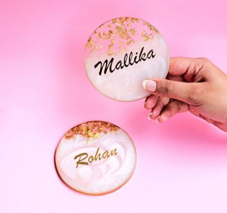 Personalized Luxury Resin Coasters ( Set Of 2)