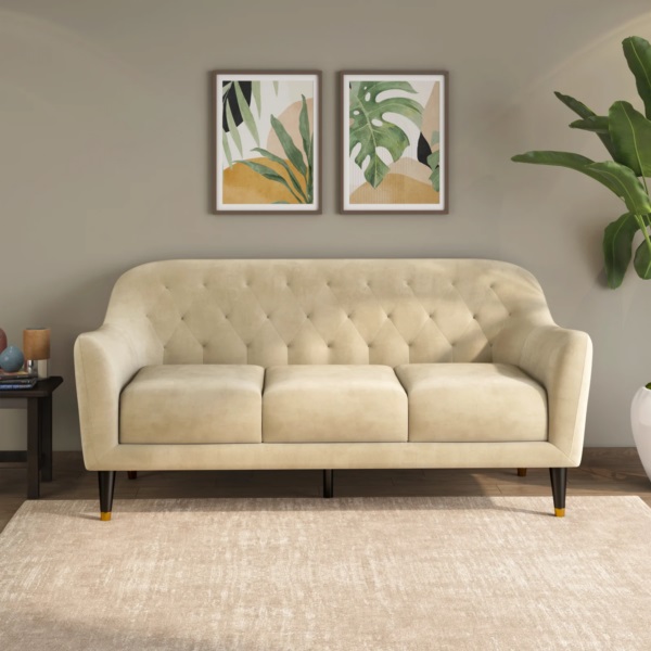 Aura Fabric Three Seater Sofa