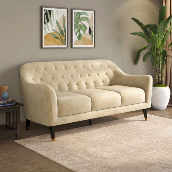 Aura Fabric Three Seater Sofa