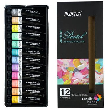 Artist\'s Acrylic Pastel Colour | Set Of 12 Colors X 12ml Tubes