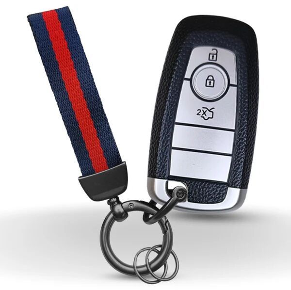 Ford TPU (Artificial) Leather Key Cover With Keychain (Type 7)
