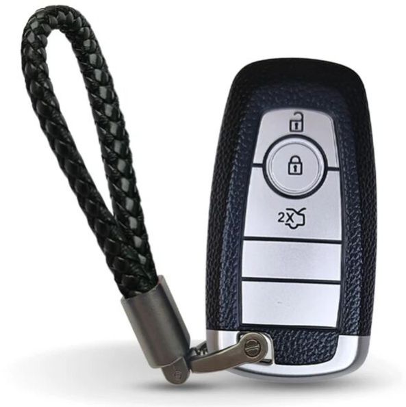 Ford TPU (Artificial) Leather Key Cover With Keychain (Type 6)