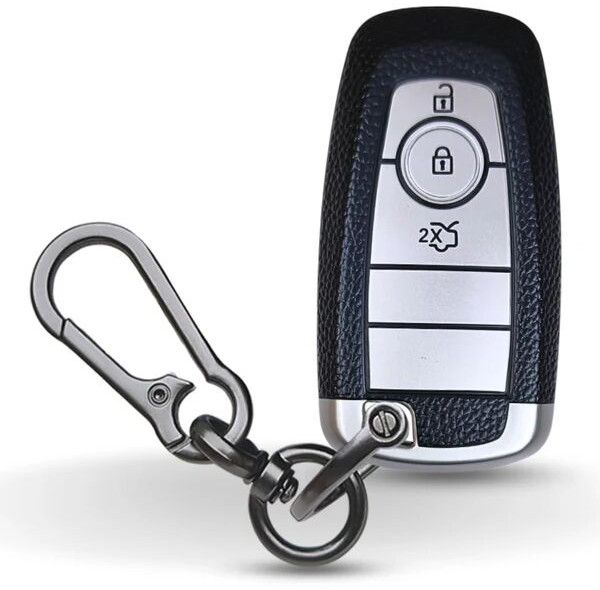 Ford TPU Leather Key Cover With Keychain (Type 1)