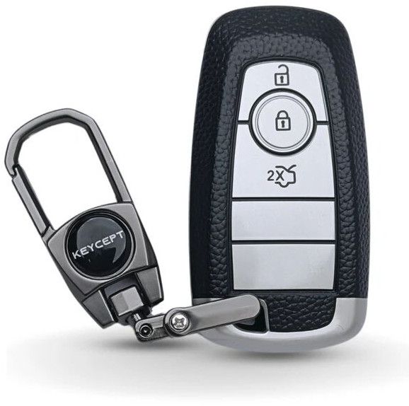 Ford TPU Leather Key Cover With Keychain (Type 2)