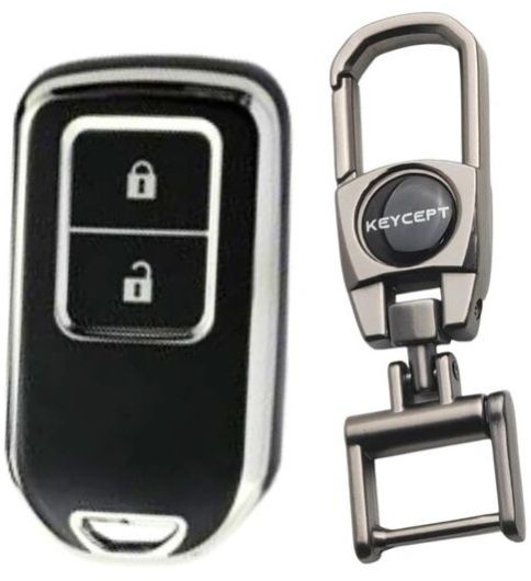 Honda Silver Line TPU Key Cover With Keychain