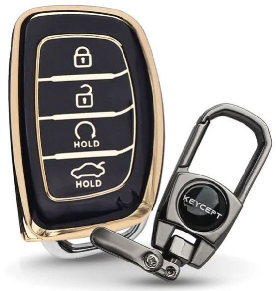 Hyundai Gold Line TPU Key Cover With Keychain