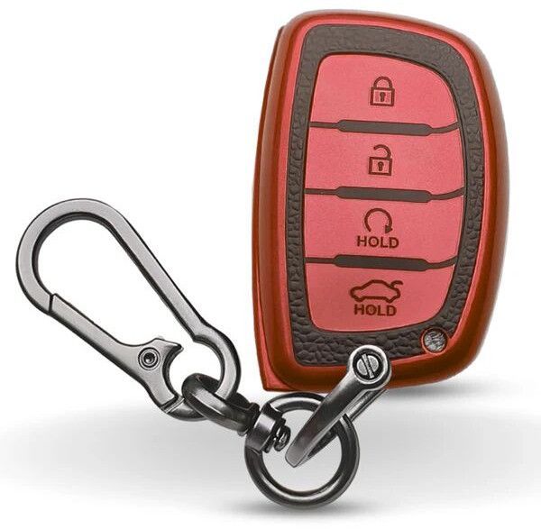 Hyundai TPU Leather Key Cover With Keychain