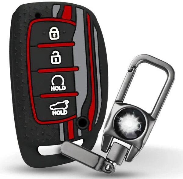Hyundai Tristar Silicone Key Cover With Keychain (Type 8)